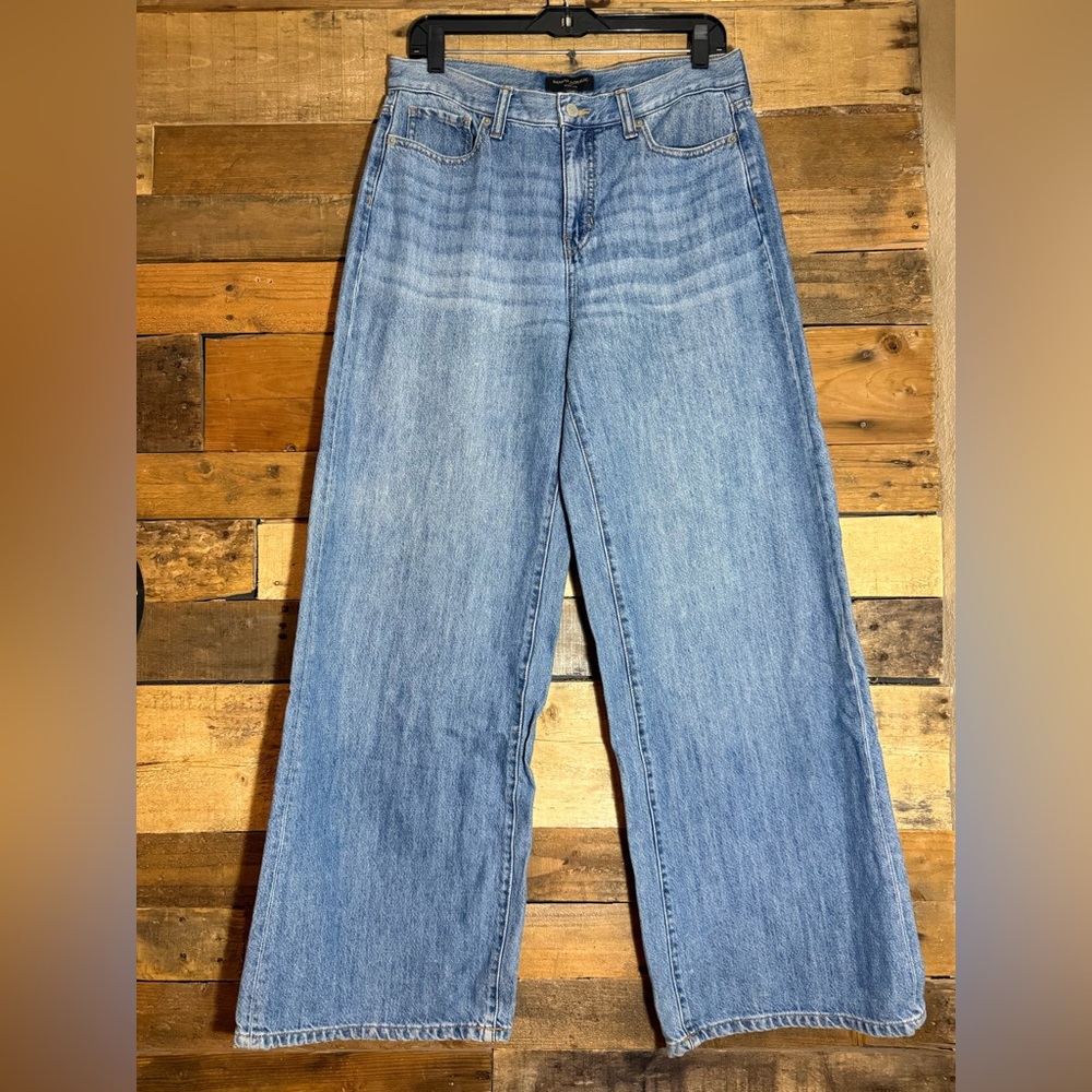 BANANA REPUBLIC WIDE-LEG HIGH-RISE JEAN MED WASH WOMENS‎ SIZE 30 (10)